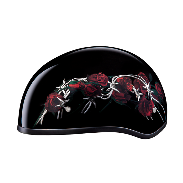 D.O.T. Daytona Skull Cap- W/ Barbed Roses