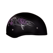 D.O.T. Daytona Skull Cap- W/ Purple Rose