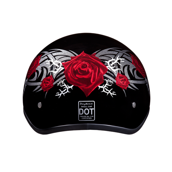 D.O.T. Daytona Skull Cap- W/ Rose