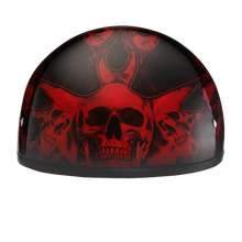 D.O.T. Daytona Skull Cap- W/ Skull Flames Red