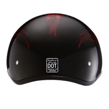 D.O.T. Daytona Skull Cap- W/ Skull Flames Red