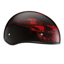 D.O.T. Daytona Skull Cap- W/ Skull Flames Red