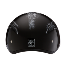 D.O.T. Daytona Skull Cap- W/ Skull Flames Silver