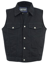 BK Snap Front Denim Vest- Black