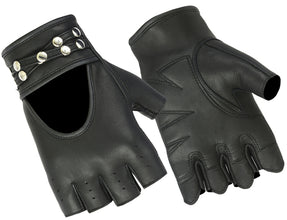 Women's Fingerless Glove with Rivets Detailing