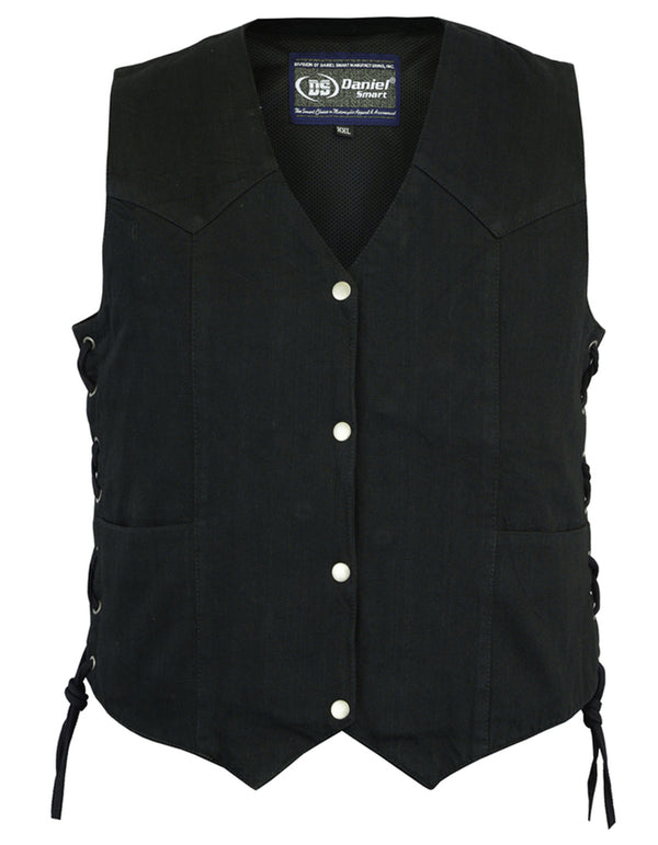 Women's Denim Classic Side Lace Vest