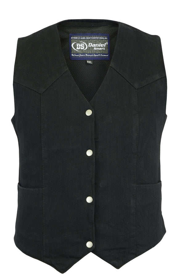 Women's Denim Classic Plain Sides Vest