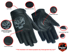 Reflective Skull Short Glove