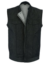 Men's Rough Rub-Off Raw Finish Denim Vest