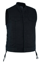 Women's Advance Side Laces Black Construction Denim Vest