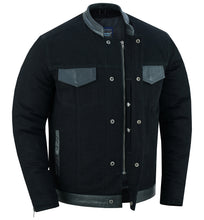 Men's Full Cut Denim Shirt W/Leather Trim