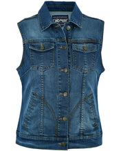 Women's Blue Denim Snap Front Vest