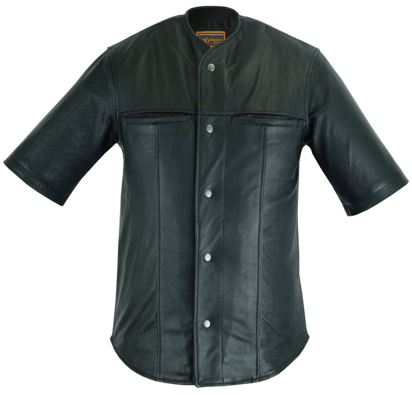 Leather Baseball Motorcycle Shirt