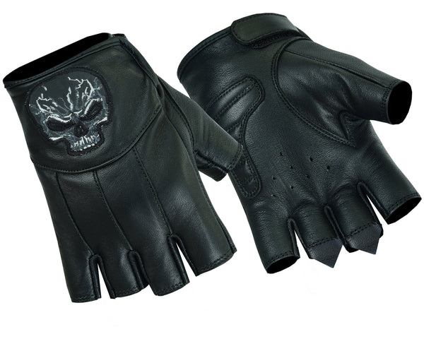 Reflective Skull Fingerless Glove