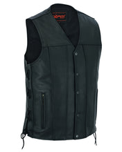 TALL Men's Tall Classic Tapered Bottom Biker Leather Vest