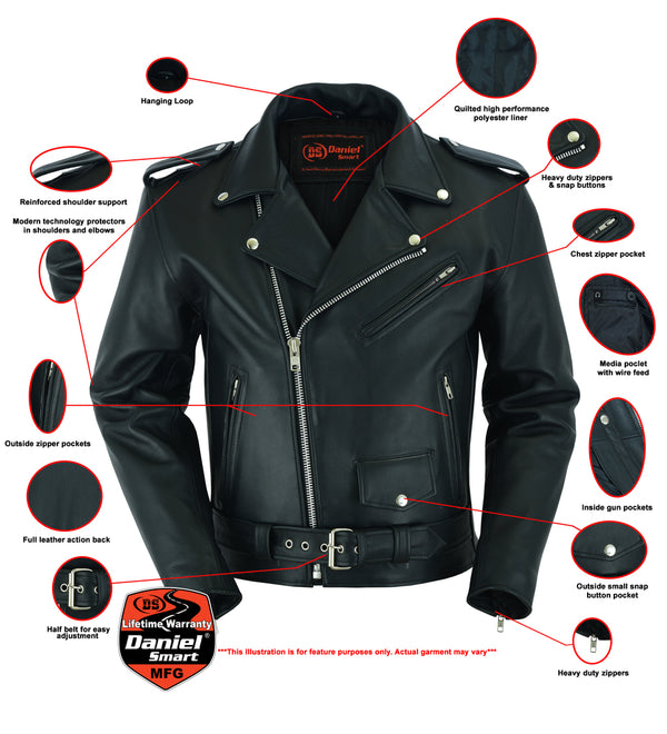 Motorcycle Armored Classic Biker Leather Jacket