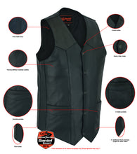 TALL Men's Tall Classic Biker Leather Vest