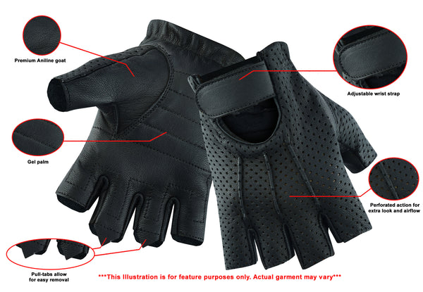 Women's Tough Perforated Fingerless Glove