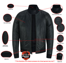 Men's Fashion Leather Bomber Jacket