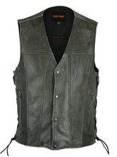 V Men's Gray Single Back Panel Concealed Carry Vest