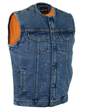 BU Concealed Snaps, Denim Material, Hidden Zipper, w/o Collar