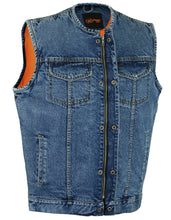 BU Concealed Snaps, Denim Material, Hidden Zipper, w/o Collar