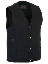 BK Men's Single Back Panel Concealed Carry Denim Vest