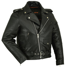 Men's Classic Plain Side Police Style M/C Jacket