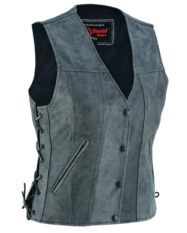 V Women's Gray Single Back Panel Concealed Carry Vest