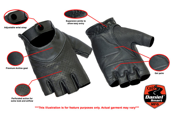 Women's Perforated Fingerless Glove