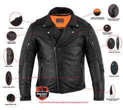 Men's Modern Longer Beltless Biker Jacket