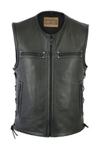 Men's Zipper Front Single Back Panel Concealed Carry Vest