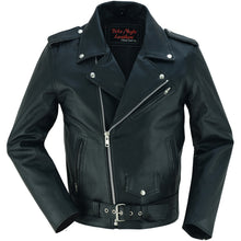 Economy Motorcycle Classic Biker Leather Jacket - Plain Sides