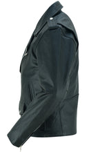 Economy Motorcycle Classic Biker Leather Jacket - Plain Sides