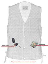 BK Men's Single Back Panel Concealed Carry Denim Vest