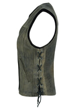 Women's Antique Brown Single Back Panel Concealed Carry Vest