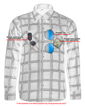 Armored Checkered Flannel Biker Shirt, Multiple Waterproof Storage Pockets CE Armor  - Black, Red and Blue