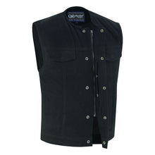 BK Concealed Snaps, Denim Material, Hidden Zipper, w/o Collar