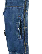 BU Concealed Snaps, Denim Material, Hidden Zipper, w/o Collar