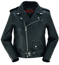 Women's Classic Plain Side Fitted M/C Style Jacket