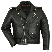 Men's Classic Plain Side Police Style M/C Jacket