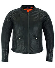 Women's Stylish Jacket with Grommet and Lacing Accents