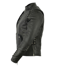 Women's Stylish Jacket with Grommet and Lacing Accents