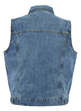 BU Snap Front Denim Vest- Blue