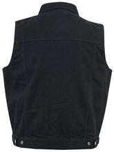 BK Snap Front Denim Vest- Black