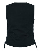 Women's Denim Longer Body  Vest - Side Laces