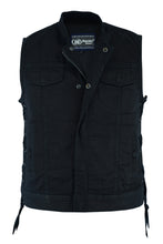 Women's Advance Side Laces Black Construction Denim Vest