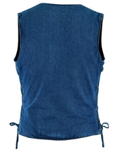 Women's Single Back Panel Concealed Carry Denim Vest - Blue