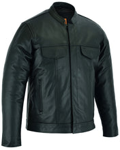 Men's Full Cut Leather Shirt with Zipper/Snap Front