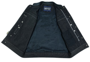 Men's Leather/Denim Combo Vest